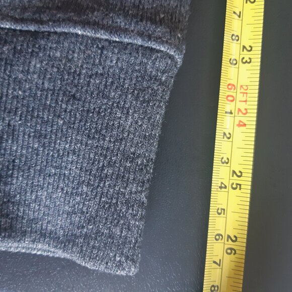 Banana Republic SZ M Heather Grey Full Zip Up Wool & Cotton Men's Sweater Jacket - Picture 14 of 16